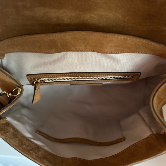 NWT Amerai Cuoio  Genuine Suede Top Handle Satchel - Picture 7 of 14